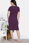Zivame Farm Lore Knit Cotton Night Dress - Blackberry Wine — thumbnail 3